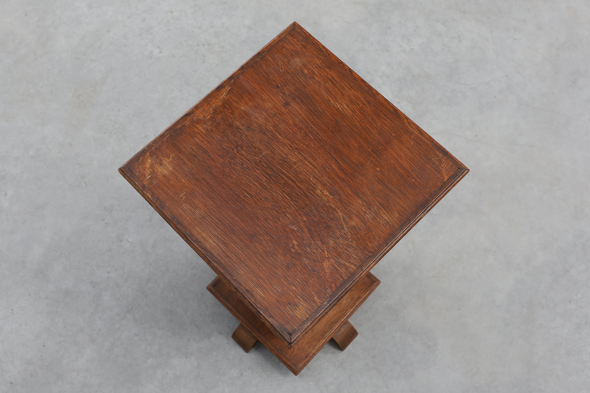 French Art Deco Solid Oak Pedestal or Plant Stand, Display Column, ca 1925thumbnail